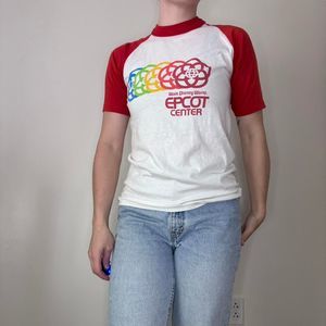 Vintage 80s Walt Disney World Epcot Ringer TShirt